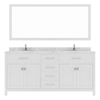 White, Cultured Marble Quartz Top with Square Sinks
