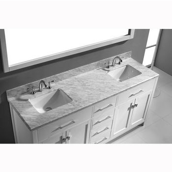 Virtu USA Caroline 72" Double Sink Bathroom Vanity Cabinet Set
