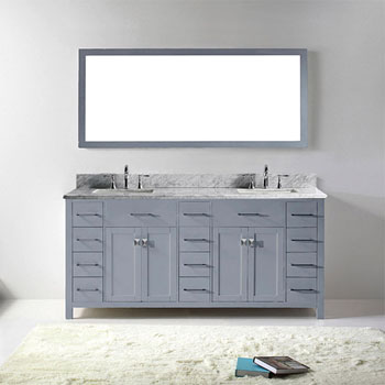Virtu USA Caroline Parkway 72" Double Bathroom Vanity Cabinet Set