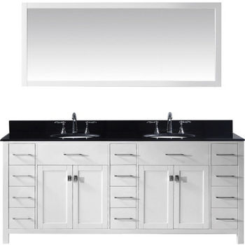 Virtu USA Caroline Parkway 78" Double Bathroom Vanity Cabinet Set