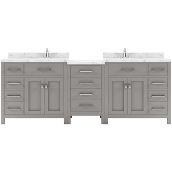 Cashmere Gray, Cultured Marble Quartz Top and (2x) Round Sinks
