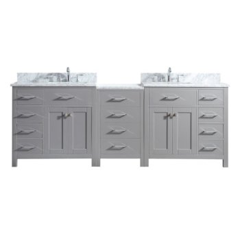 93" Vanity Cashmere Grey w/ Top, Square Sinks Product View