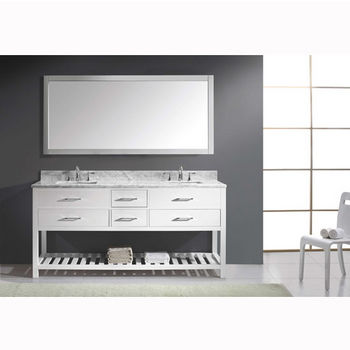 White w/ Square Sinks Front View Illustration