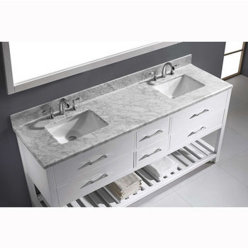 White w/ Square Sinks Top View Closed View