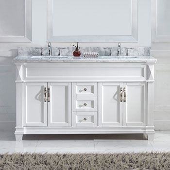 Virtu USA Victoria 60" Double Bathroom Vanity Cabinet Set