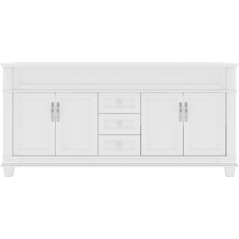 Virtu USA Victoria 72" Double Bathroom Vanity, White, Cabinet Only, 71-1/5" W x 21-7/10" D x 34-1/10" H