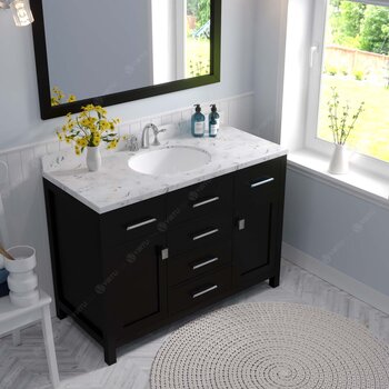 Espresso, Cultured Marble Quartz Top with Round Sink