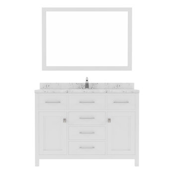 White, Cultured Marble Quartz Top with Round Sink