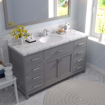 Cashmere Grey, Cultured Marble Quartz Top with Round Sink
