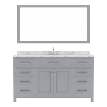 Grey, Cultured Marble Quartz Top with Round Sink