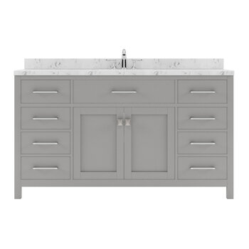Cashmere Grey, Cultured Marble Quartz Top with Square Sink