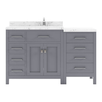 Gray, Cultured Marble Quartz Top and Round Sink