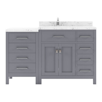 Gray, Cultured Marble Quartz Top and Round Sink