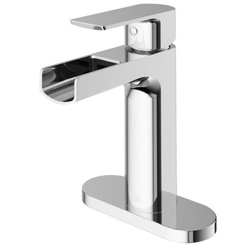 Chrome Faucet with Deck Plate - Product View