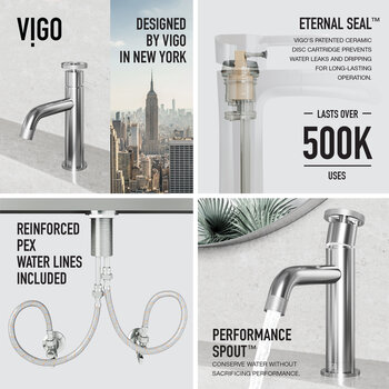 Vigo Cass Pinnacle Collection Brushed Nickel Features