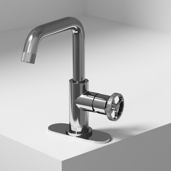 Vigo Cass Oblique Collection Chrome Single Handle Faucet w/ Deck Plate