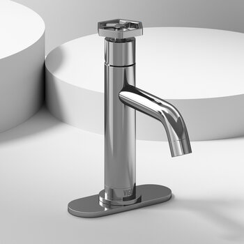 Vigo Ruxton Collection Chrome Pinnacle 1-Handle Faucet w/ Deck Plate