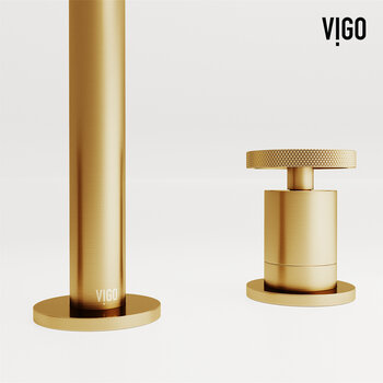 Vigo Cass Collection Matte Brushed Gold Base Close Up View