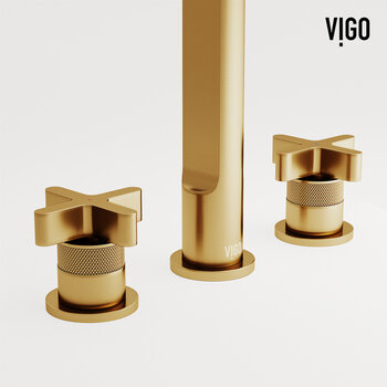 Vigo Wythe Collection Matte Brushed Gold Close Up View