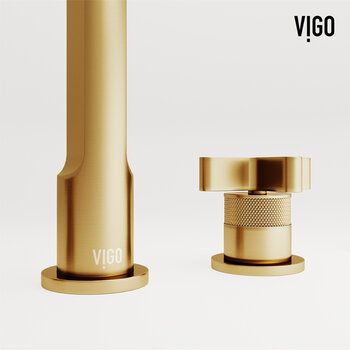 Vigo Wythe Collection Matte Brushed Gold Base Close Up View