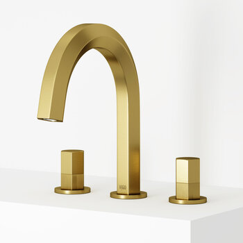 Vigo Hart Collection Matte Brushed Gold 2-Handle Widespread Faucet