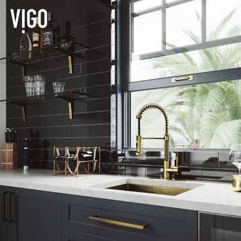 Vigo Matte Gold with Deck Plate Lifestyle 3
