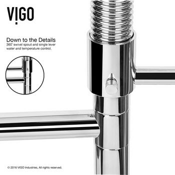 Vigo Chrome Curved Pull Down Spray Kitchen Faucet Kitchensource Com