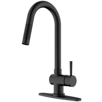 Matte Black Faucet with Deck Plate - Product View