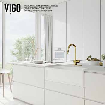 Vigo Matte Gold with Deck Plate Lifestyle 3