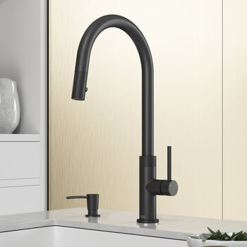 Vigo Bristol Collection Matte Black Pull-Down Faucet w/ Soap Dispenser