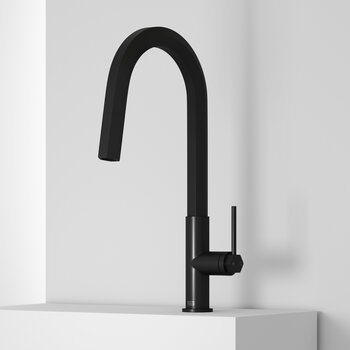 Vigo Hart Hexad Collection Matte Black Pull-Down Faucet