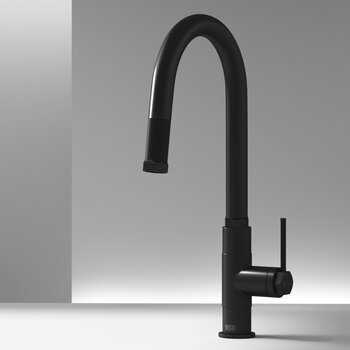 Vigo Hart Arched Collection Matte Black Pull-Down Faucet