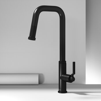 Vigo Hart Angular Collection Matte Black Pull-Down Faucet