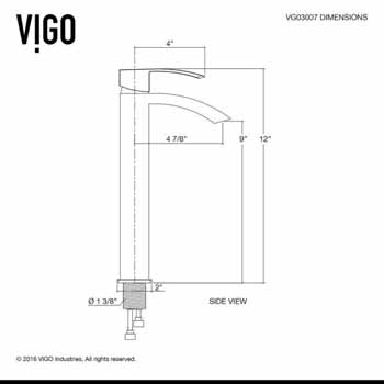 Vigo Brushed Nickel Faucet Dimensions