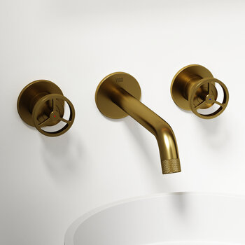 Vigo Cass Collection Matte Brushed Gold 2-Handle Wall Mount Faucet
