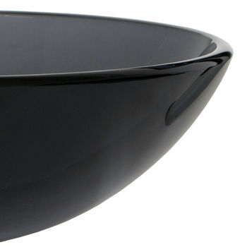 Vigo VIG-VG07042, Sheer Black Glass Vessel Bathroom Sink, 16-1/2" Diameter x 6" H
