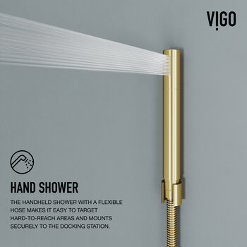 Vigo Orchid Collection Matte Brushed Gold Showerhead