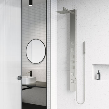 Vigo Sutton Collection Stainless Steel 4'' W, 4-Jet Square Shower Panel
