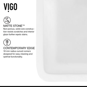 Vigo MatteStone™ Collection 30'' White Livingston Matte Black Faucet Matte Stone Construction