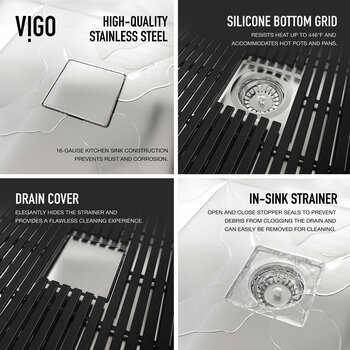 Vigo Hampton Collection 28'' Stainless Steel Accessories Info