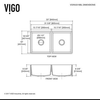 33" Sink Specifications