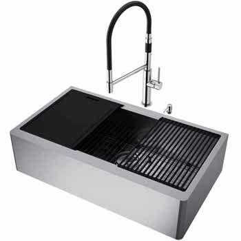 36'' Sink w/ Norwood Faucet in Stainless Steel
