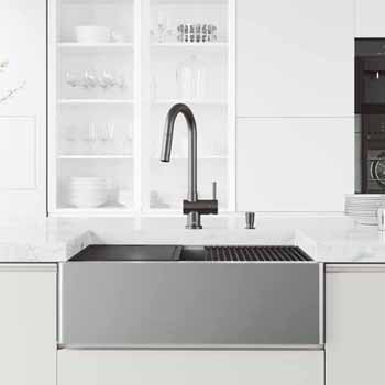 30'' Sink w/ Gramercy Faucet in Graphite Black