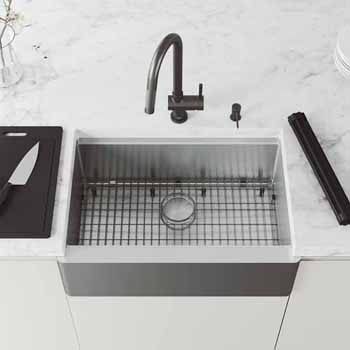 30'' Sink w/ Gramercy Faucet in Graphite Black