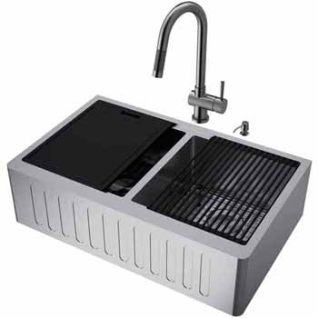 33'' Sink w/ Gramercy Faucet in Graphite Black