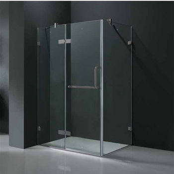 Vigo 32” x 48” Frameless 3/8" Clear/Brushed Nickel Shower Enclosure