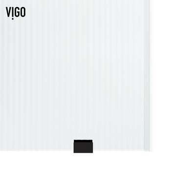 Vigo Elan E-Class 60'' W x 66'' H Frameless Left Sliding Tub Door in Matte Black Hardware with Fluted Glass, Fluted Glass Close Up View