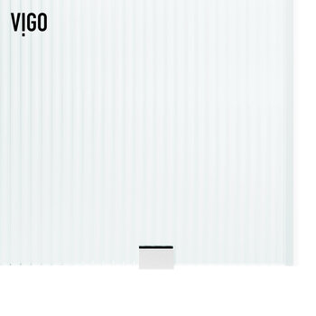 Vigo Elan 60'' W x 74'' H Frameless Left Sliding Shower Door in Chrome Hardware with Fluted Glass, Fluted Glass Close Up View