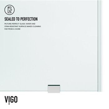 Vigo 60'' x 74'' Frameless Sliding Shower Door with Chrome Hardware, Protecglass Laminated Glass, and Handle, Durable Construction