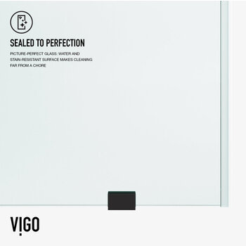 Vigo 60'' x 66'' Frameless Sliding Tub Door with Matte Black Hardware, Protecglass Laminated Glass, and Handle , Sealed to Perfection